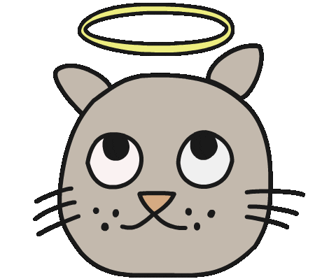 Cat Angel Sticker by Thank You Coffee