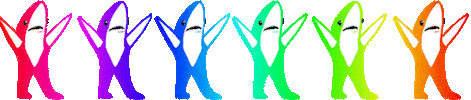 rainbow left shark Sticker by hellocatfood