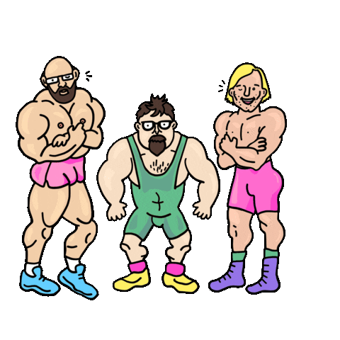 Get Tough Wrestling Sticker by Holly Simple