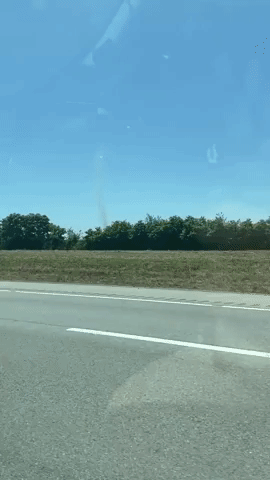 Dust Devil Seen From Car on Kentucky Interstate
