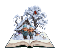 Open Book Winter Sticker