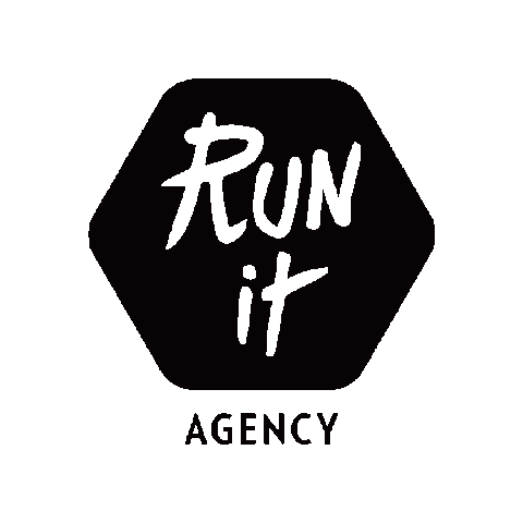 runitagency logo black run it spiny Sticker