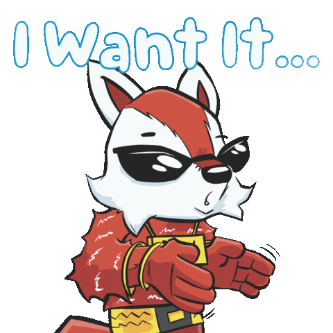 Want It Now Wide Open Sticker by VeeFriends