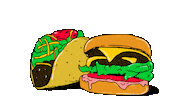 Double Cheeseburger Eating Sticker by deladeso