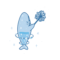 treebbit star clean cleaning whale Sticker