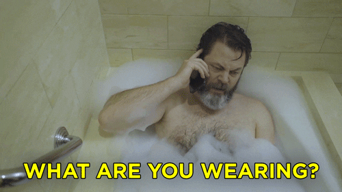 what are you wearing nick offerman GIF by Team Coco