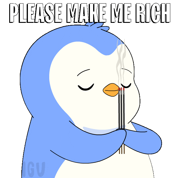 Money Pray Sticker by Pudgy Penguins