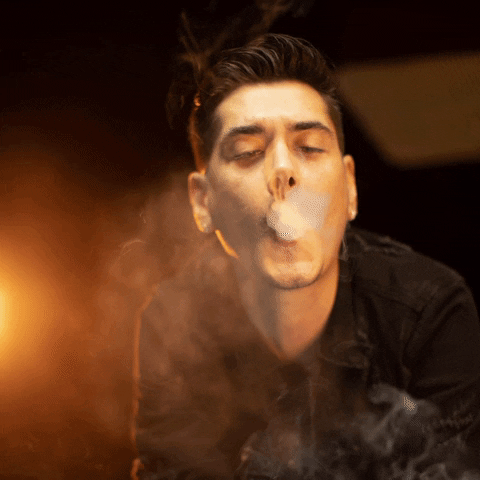 itskarlmichael giphygifmaker smoking chill out smoke rings GIF