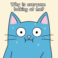 Sweating Blue Cat GIF