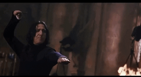 Jeannou_Topito giphygifmaker harrypotter duel snape GIF