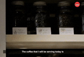 Serving coffee