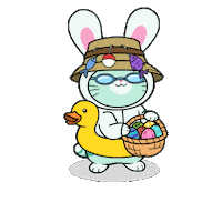 Easter Bunny Cute Cat Sticker by Silly Kitties