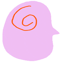 kbillustration pink face thinking head Sticker