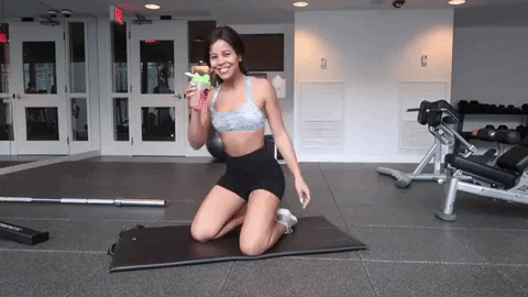 growwithjo giphygifmaker workout drinking with GIF