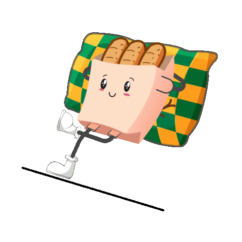 Happy Bread Sticker by Just Dabao