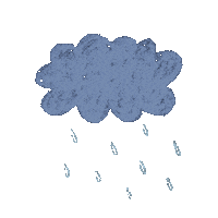 andreablascoillustration sad rain cloud drop Sticker