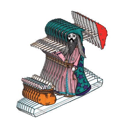 MichaelCHsiung psychedelic mushrooms psychedelic mushrooms and crystals shaman wizard shaman riding a crystral Sticker