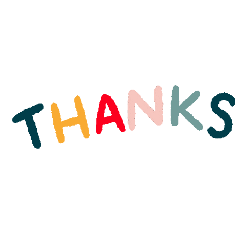 Thanks Thank You Sticker by Kaila Elders