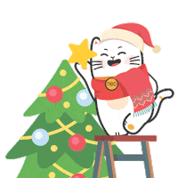 Merry Christmas Cat Sticker by Bank Neo Commerce