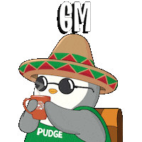 Sipping Good Morning Sticker by Pudgy Penguins