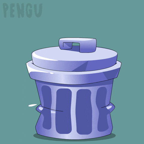 Trash Can Penguin GIF by Pudgy Penguins