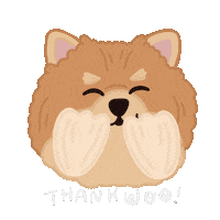 Thanks Pomeranian Sticker by Ann of Facedit