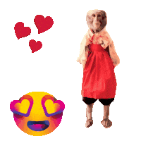 Heart Monkey Sticker