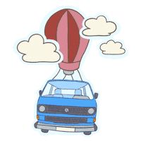 LeysaStudio travel clouds camping balloon Sticker