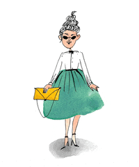 veronicamang fashion ink watercolor hand drawn GIF