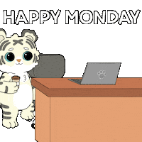 Working White Tiger Sticker by Ordinary Frends