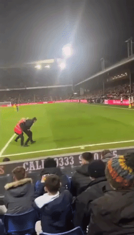 Fun for Fans as Pitch Invader Tackled