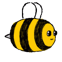 epicTrash yellow bee hand drawn stripes Sticker