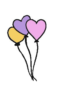 Mila34 balloons coeur ballons drawandmila Sticker