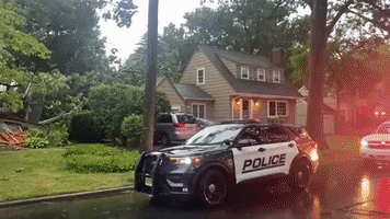 Toppled Tree Lands on House in New Jersey Amid Intense Storms