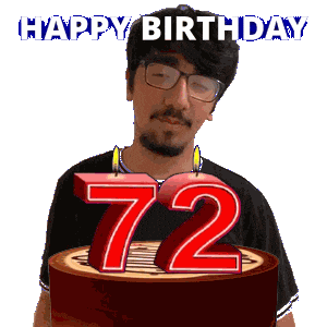 72Nd Birthday Sticker