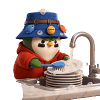 Cleaning Up Kitchen Sink Sticker by ZaddyFi