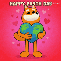 Happy Earth Day Floating Hearts GIF by BONK