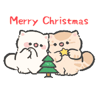 Cat Christmas Sticker