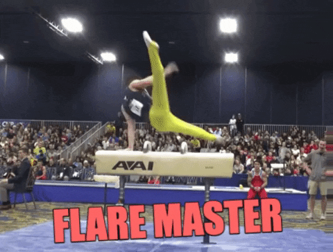 chalkbucket giphygifmaker gymnastics flare pommel horse GIF