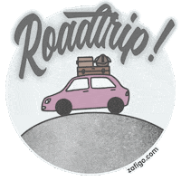 Driving Road Trip Sticker by Zafigo
