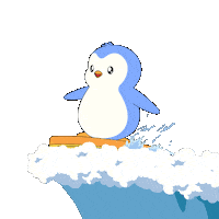 Wave Penguin Sticker by Pudgy Penguins