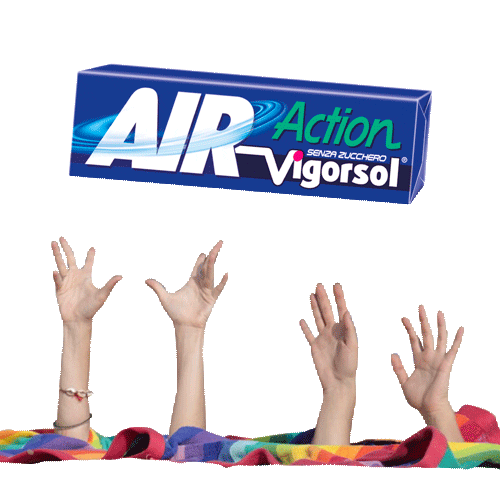 AirActionVigorsol giphyupload party hands fresh Sticker