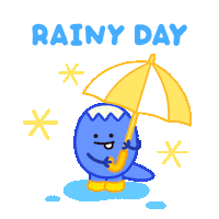 Happy Rainy Day Sticker by DINOSALLY