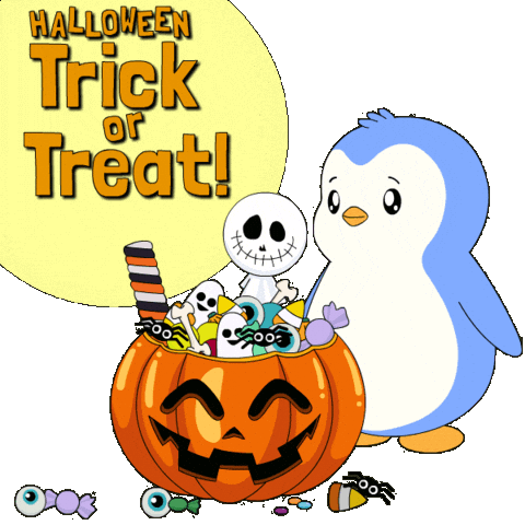 Trick Or Treat Halloween Sticker by Pudgy Penguins