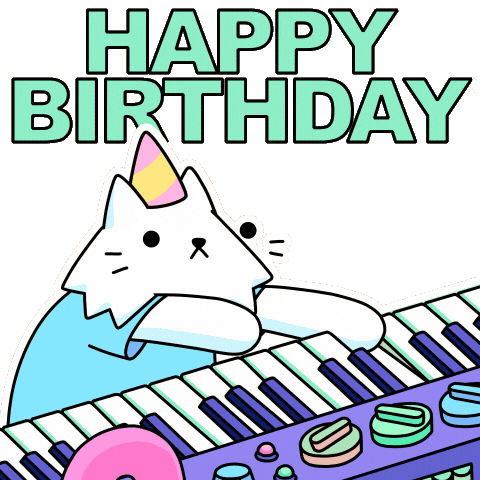 Happy Birthday Cat Sticker by doodles