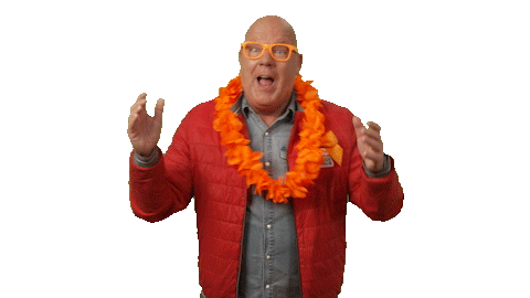 Happy Orange Sticker by Postcode Loterij