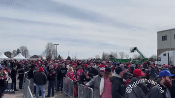 Attendees Line Up for Trump Rally in Michigan