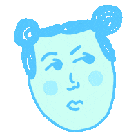 Angry Blue Girl Sticker