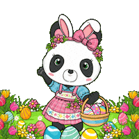 Waving Easter Bunny Sticker by PandaPals