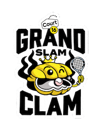 Grand Slam Clam Sticker by Court 16 - Tennis & Pickleball